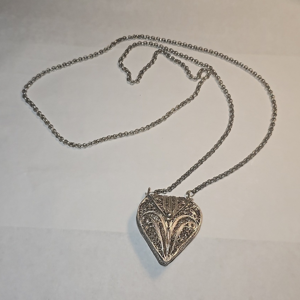 Unique Silver Necklace with Cache area